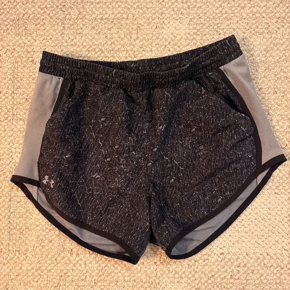 Under Armour Women's Black and Gray Athletic Shorts